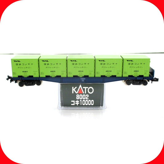 N Scale ***JAPAN*** Containers on Flat Car - JNR #10015 ------ Kato 8002 / 10000