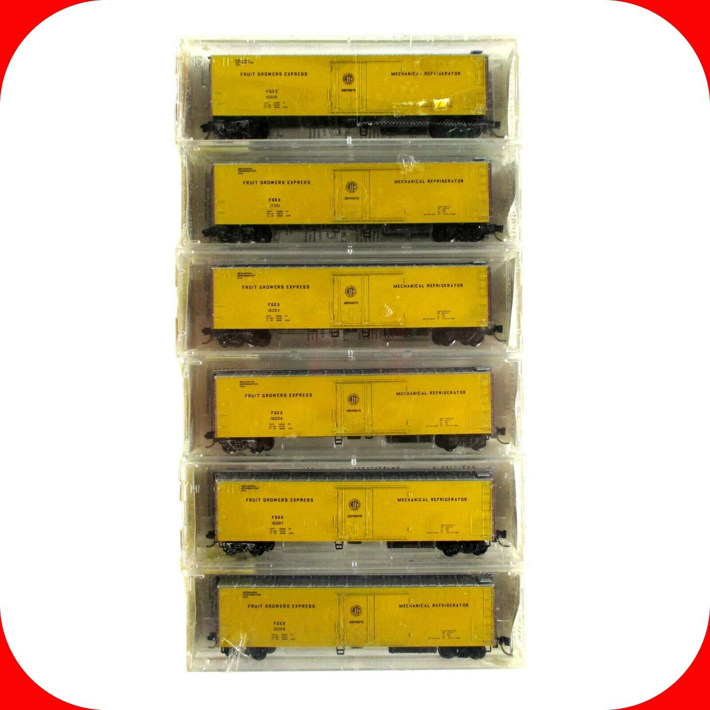 N Scale ***FRUIT GROWERS EXPRESS*** 51' Reefer 6-Pack - Kadee Micro Trains 69022