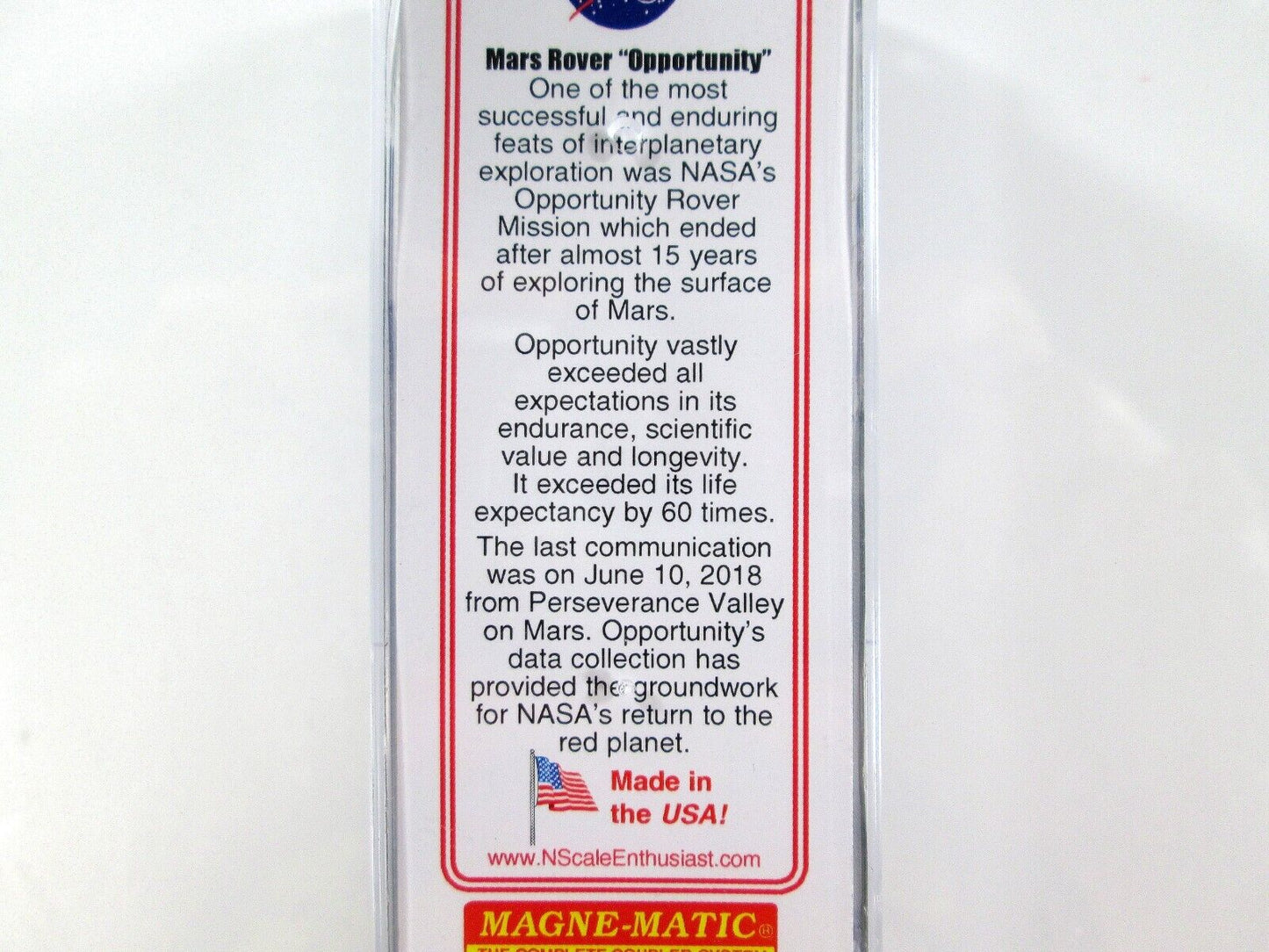 N Scale NASA **MARS ROVER OPPORTUNITY** Box Car -Micro Trains NSE 20-10 **RARE**