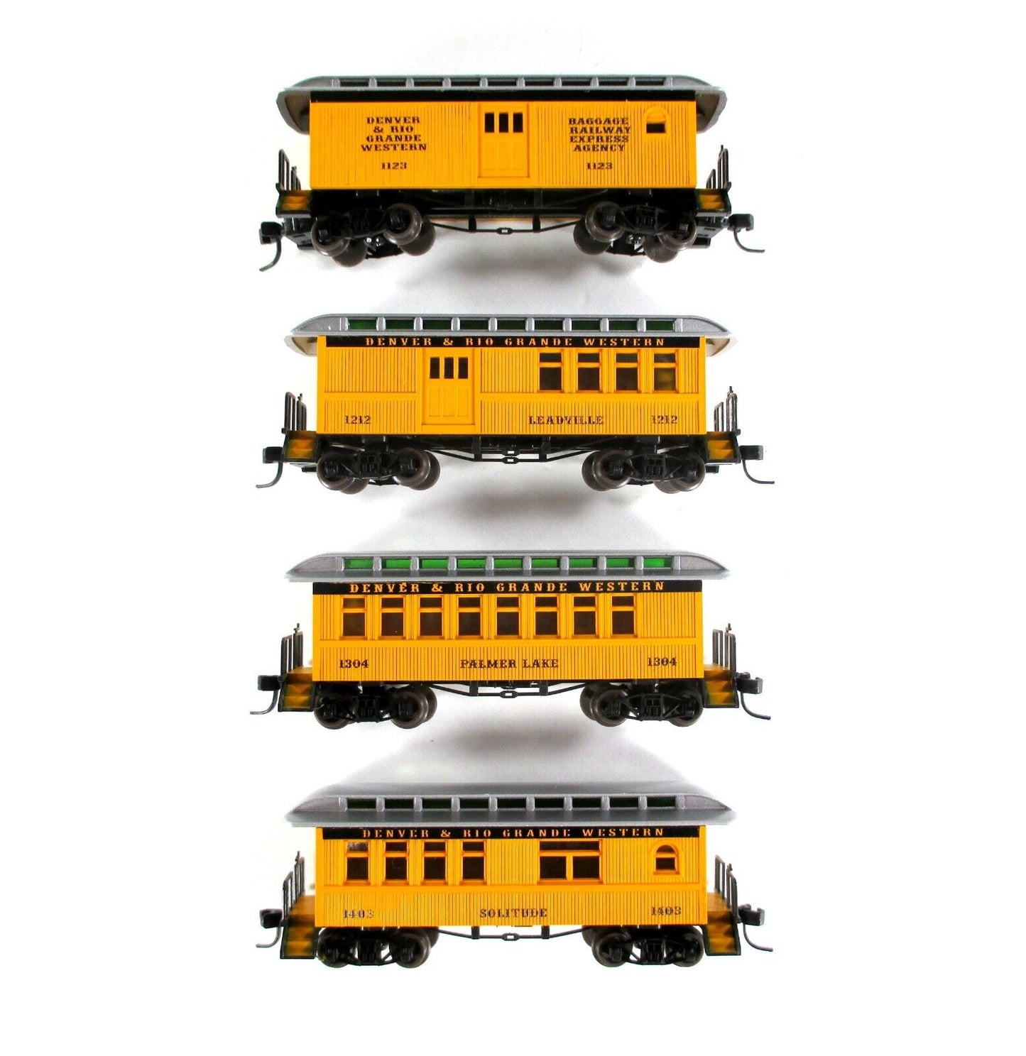 N Scale **DENVER RIO GRANDE** Silverton Old-Time Overton 4-Pack -- Athearn 11023