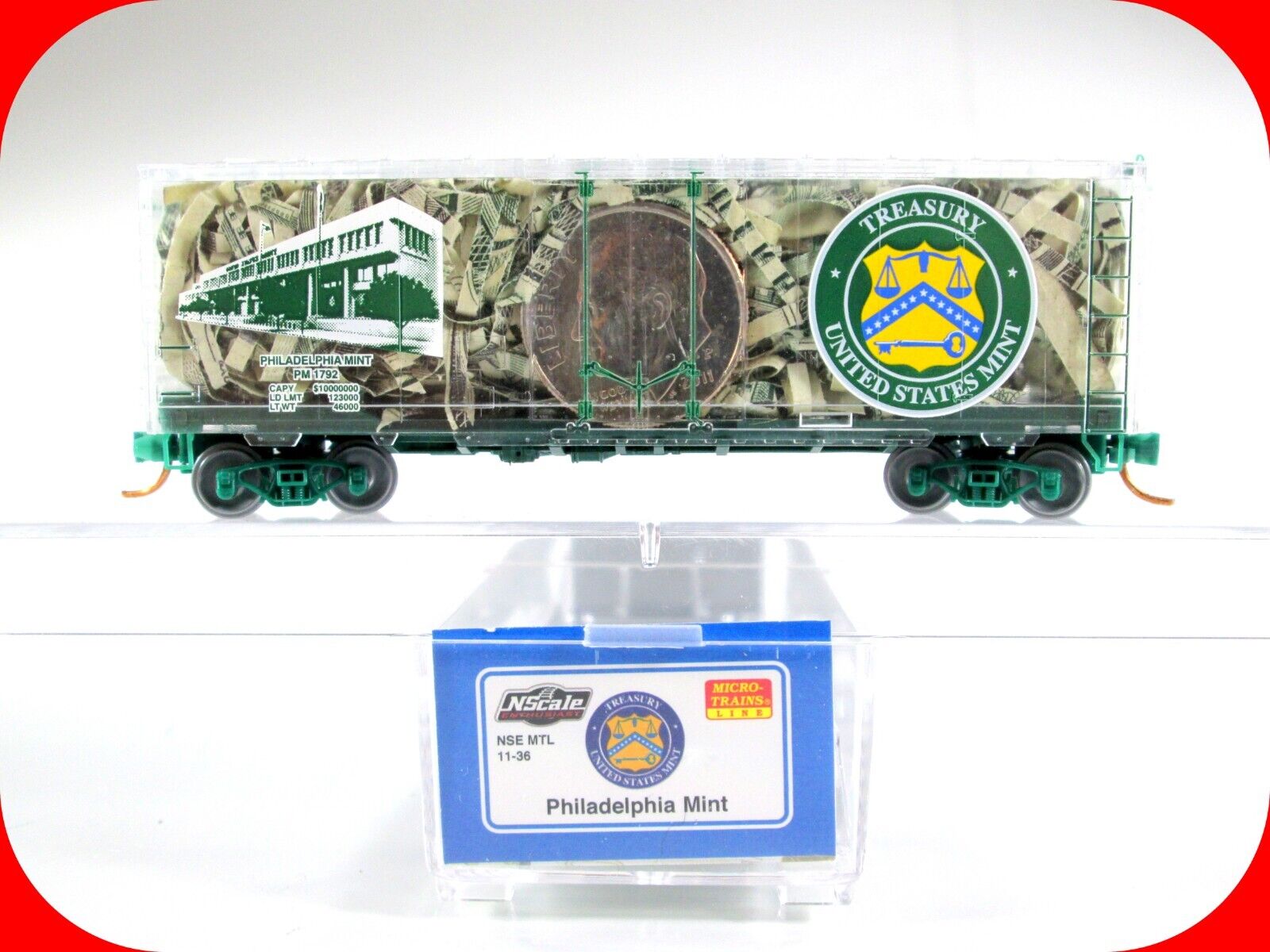 N Scale PHILADELPHIA MINT Transparent Box Car --- Micro Trains / NSE ...