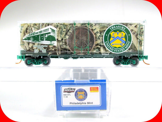 N Scale PHILADELPHIA MINT Transparent Box Car --- Micro Trains / NSE Special Run