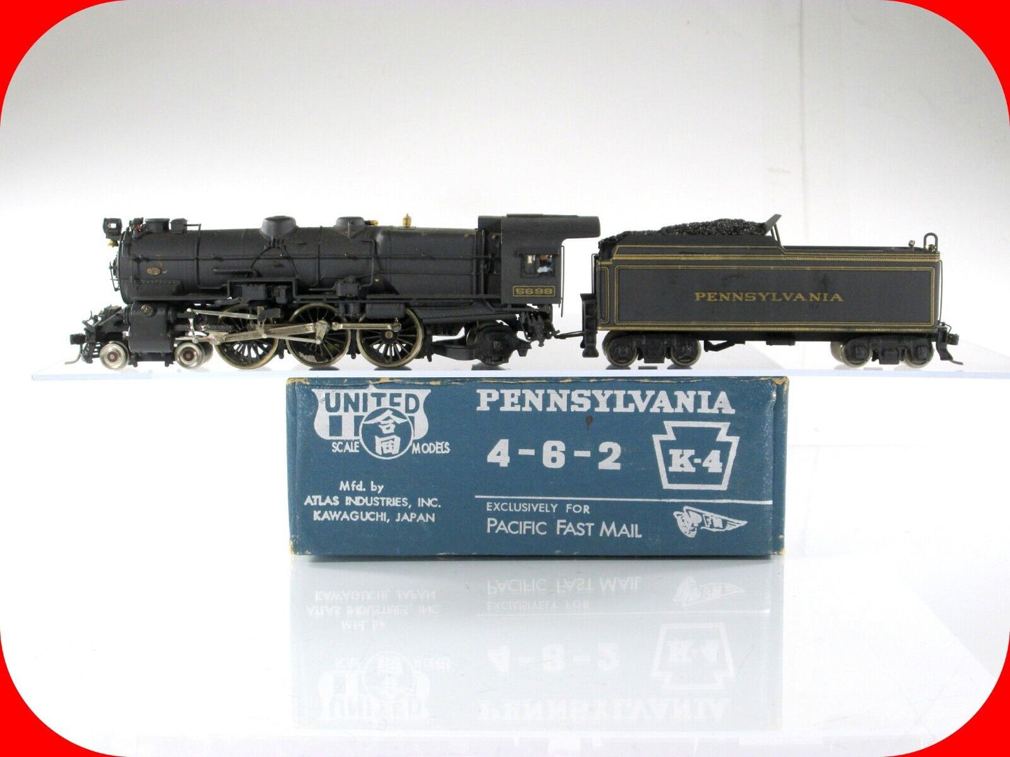 HO Scale BRASS Pennsylvania 4-6-2 Steam K-4 Locomotive, PRR 5698 - United Models