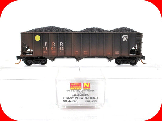 N Scale ***PENNSYLVANIA*** Weathered Coal Hopper #180162 - Micro Trains 10844040