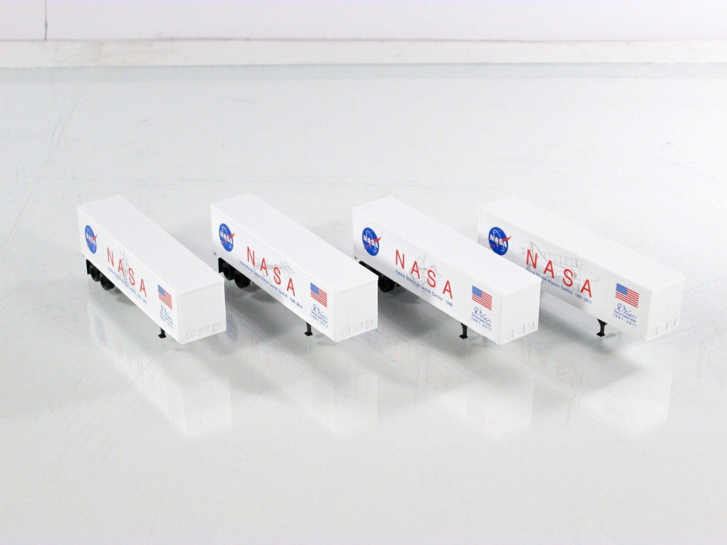 N Scale ***NASA*** 50-Years Space Center Trailer 4-Pack - Micro Trains Special