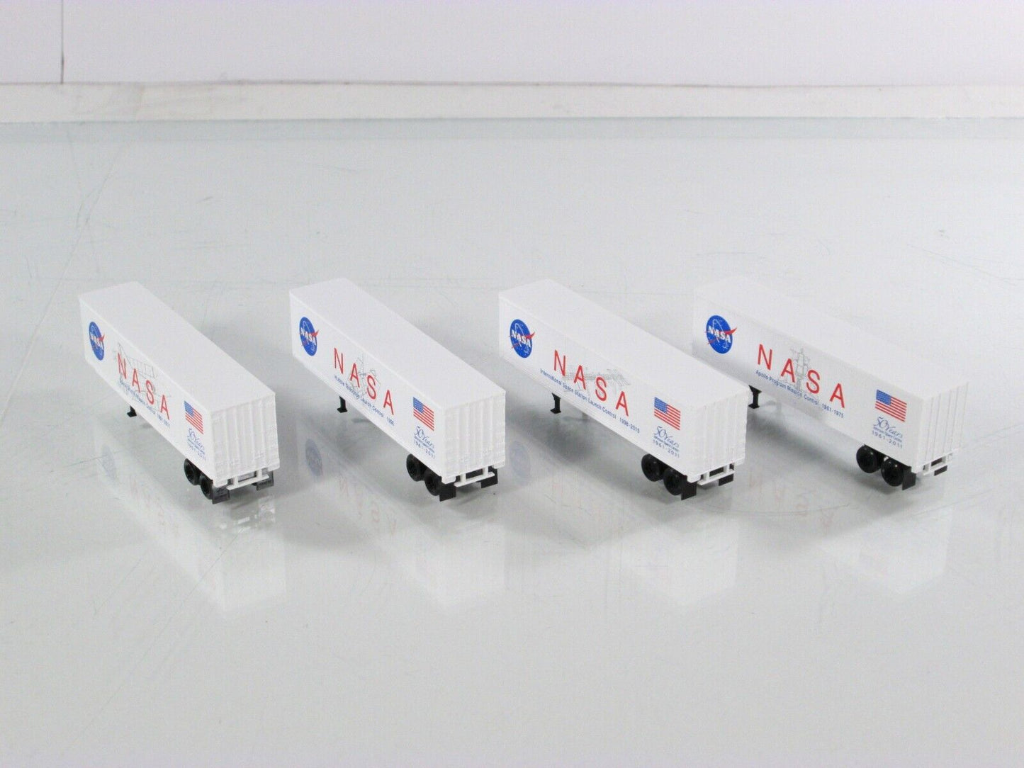 N Scale ***NASA*** 50-Years Space Center Trailer 4-Pack - Micro Trains Special