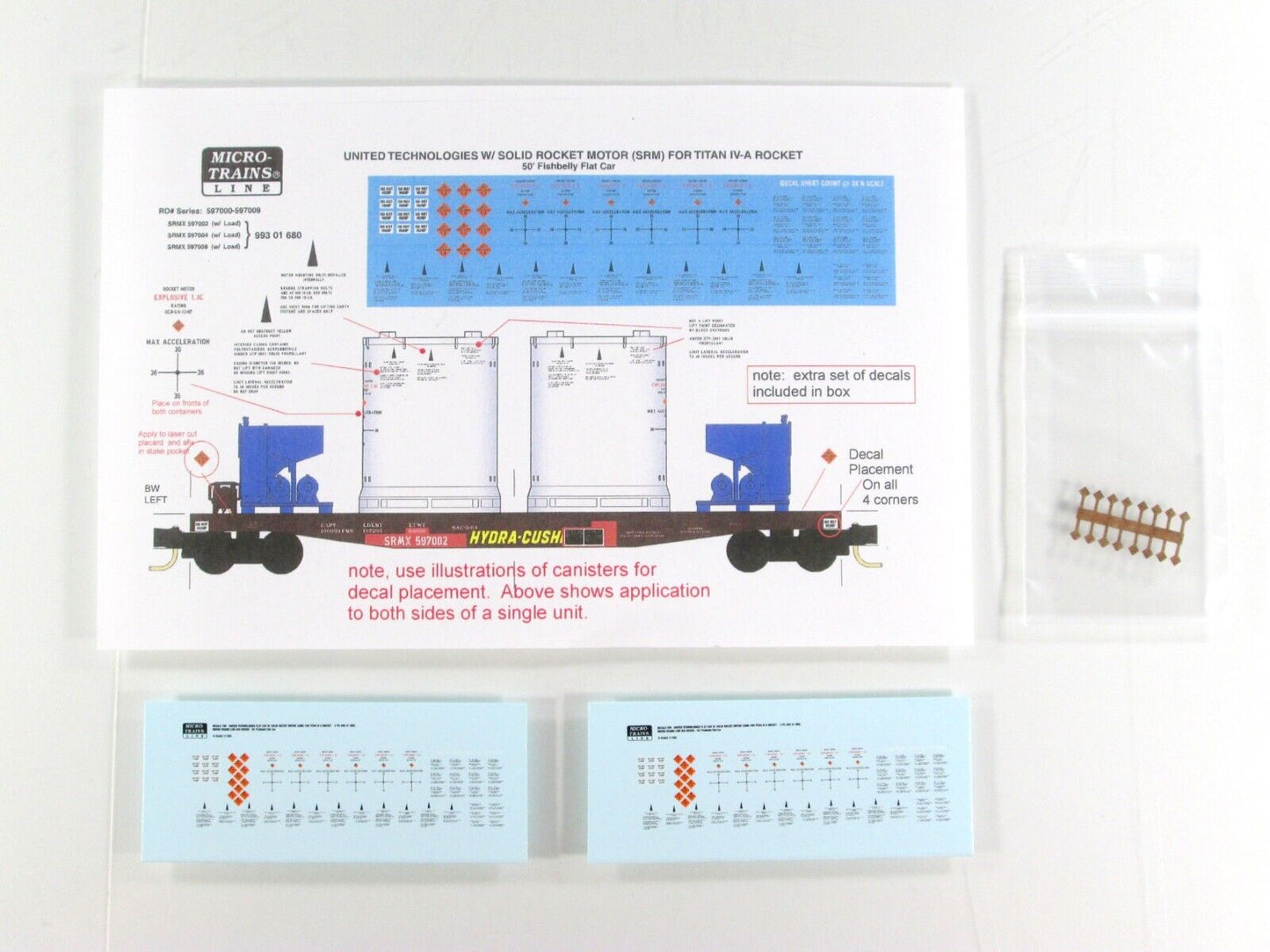 N Scale **TITAN ROCKET BOOSTER** Weathered Flat Car 3-Set -Micro Trains 99301680