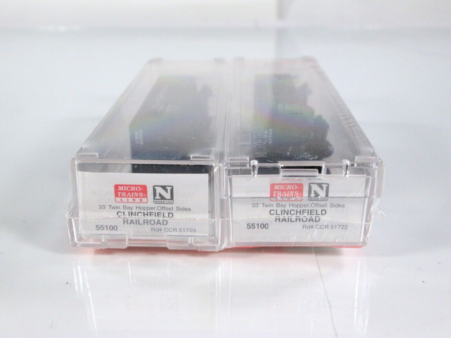 N Scale CLINCHFIELD 33' Coal Hopper Set - CRR 51703, 51722 -- Micro Trains 55102