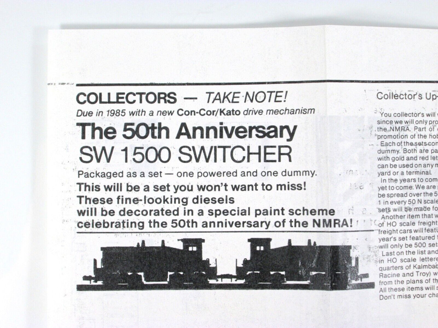 N Scale ***NMRA 50th Anniversary*** SW 1500 Switcher Set #1985 - Con-Cor ***RARE