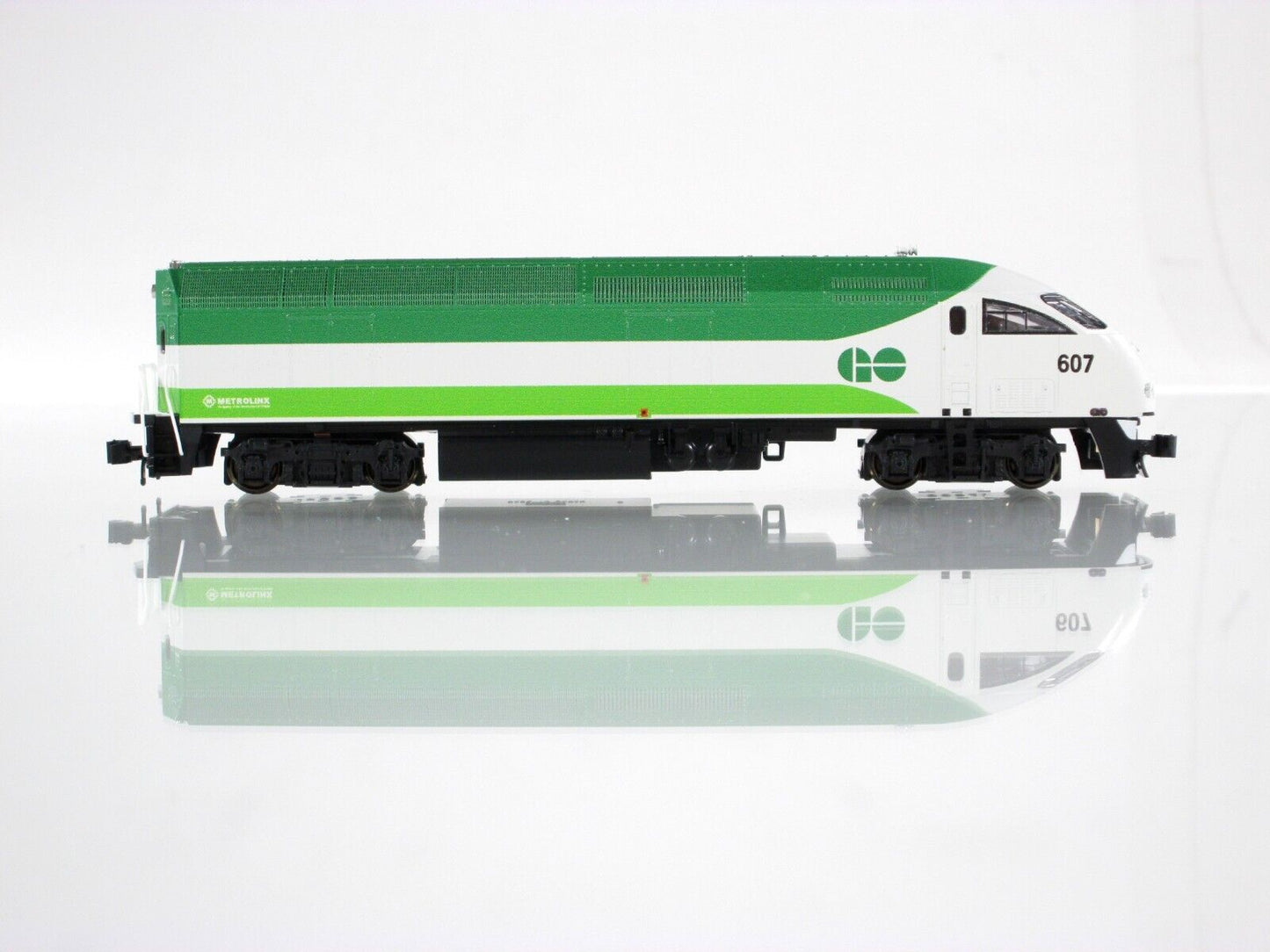 N Scale **GO TRANSIT** MPI MP40H #607 - Kato 176-6125-KB1 *KOBO Custom*, DCC Rdy