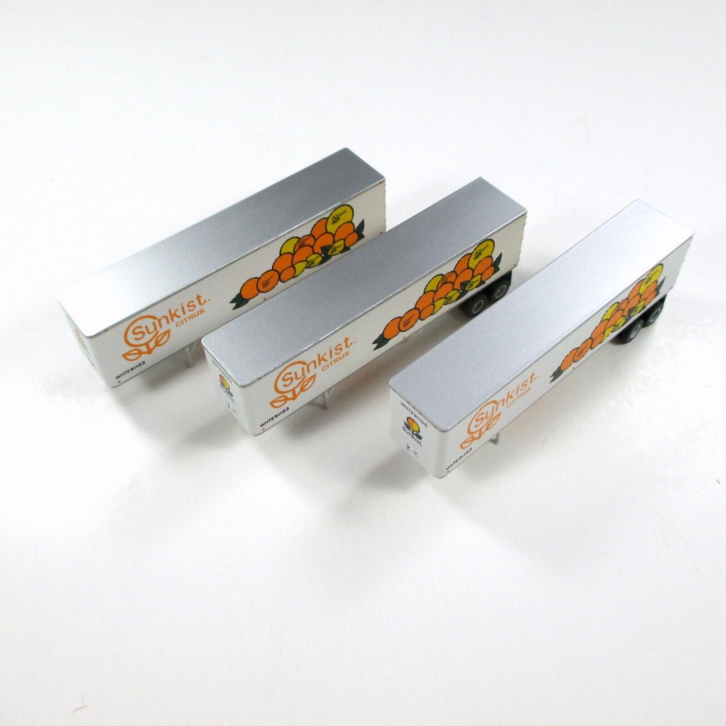 N Scale **SUNKIST** 40' Corrugated Trailer Van 3-Pack Set -Trainworx 40255 *RARE