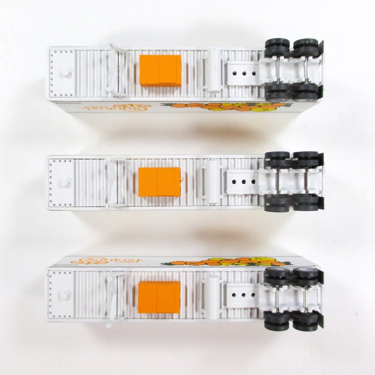 N Scale **SUNKIST** 40' Corrugated Trailer Van 3-Pack Set -Trainworx 40255 *RARE