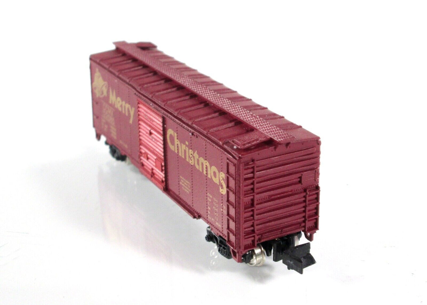 N Scale MERRY CHRISTMAS 40' Single Door Steel Box Car #1985  Con-Cor 0001-008502