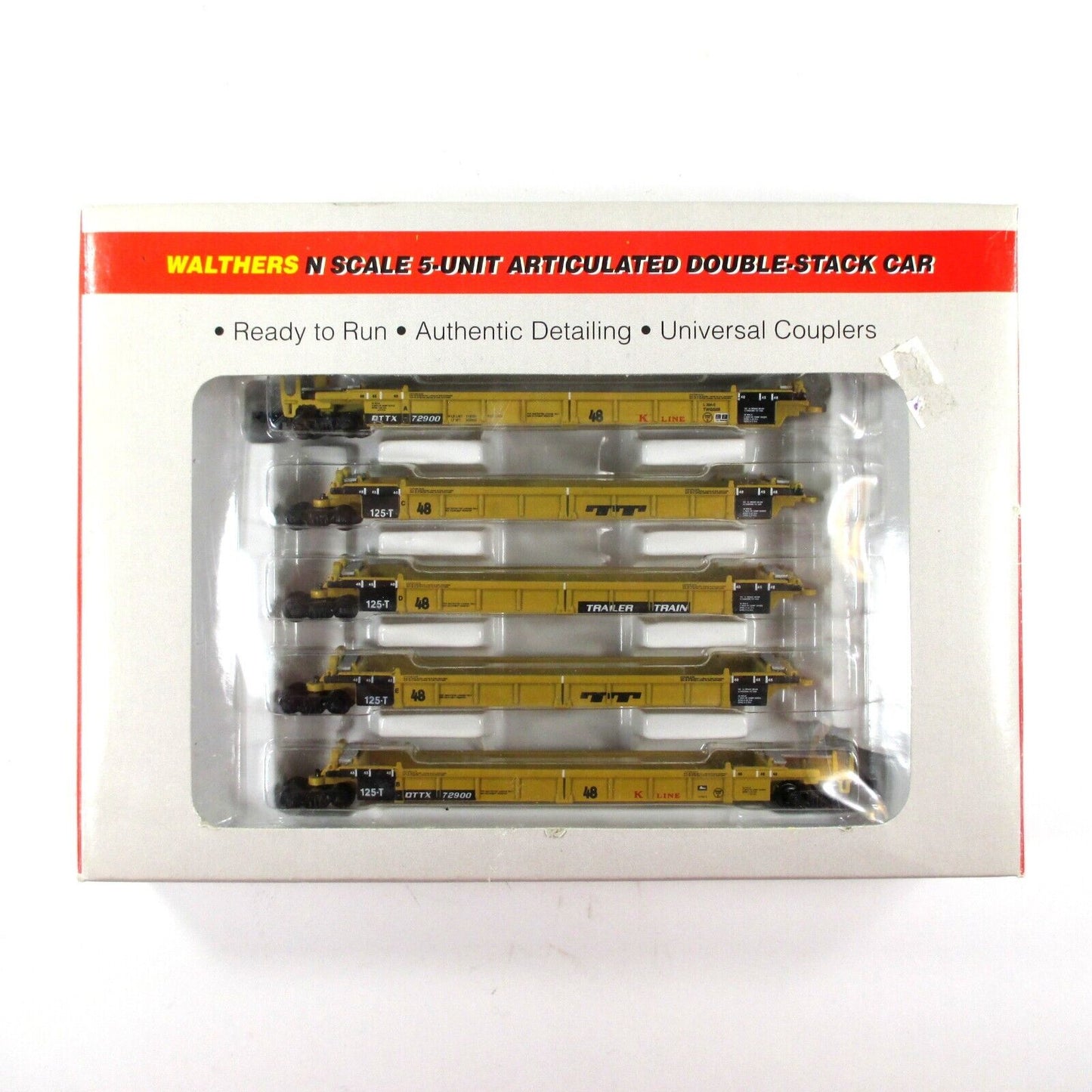 N SCALE *TTX K LINE* Thrall 5-Unit Articulated Well Car 72900 -Walthers 932-8105