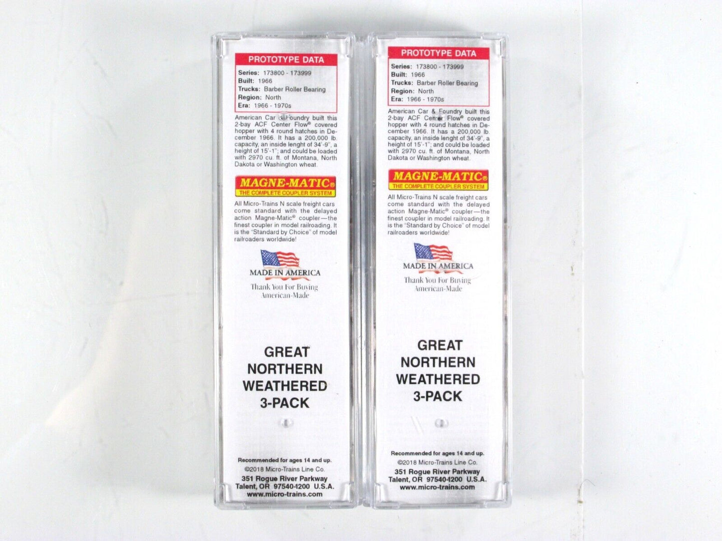 N Scale **GREAT NORTHERN** Weathered Hopper 2-Pack -- Micro Trains 09244170