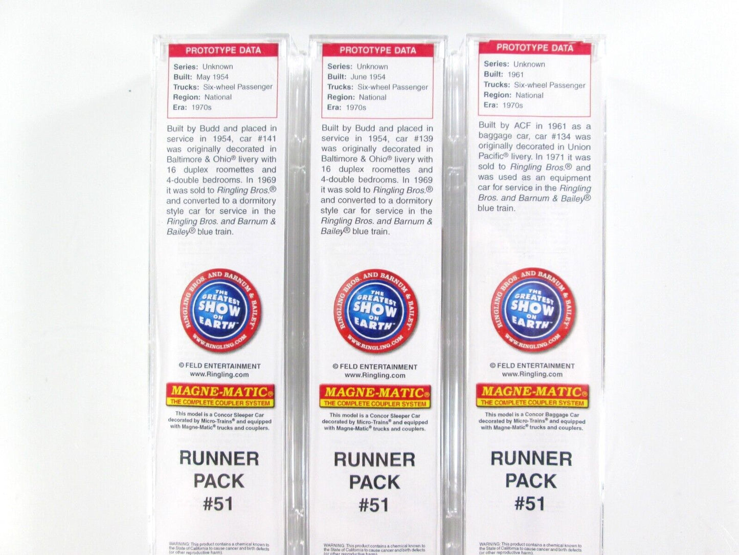 N Scale *RINGLING BROS CIRCUS* Passenger 3-Car Multi Pack -Micro Trains 99300051
