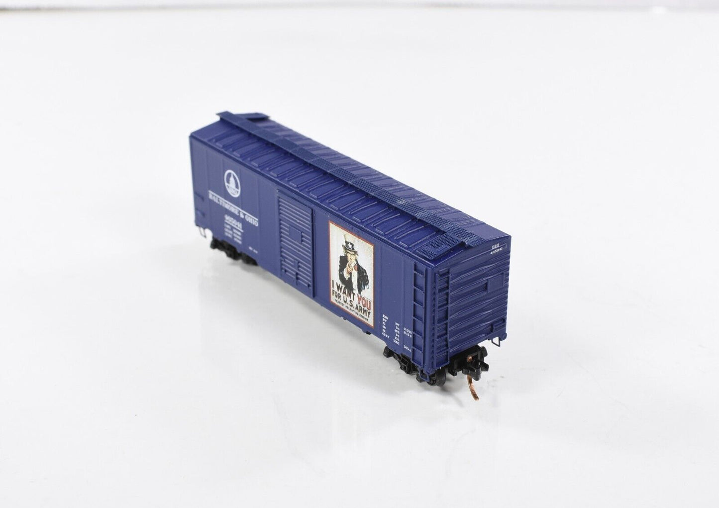 N Scale *UNCLE SAM - I WANT YOU for US ARMY* Box Car, B&O 465041 - DELUXE 240171