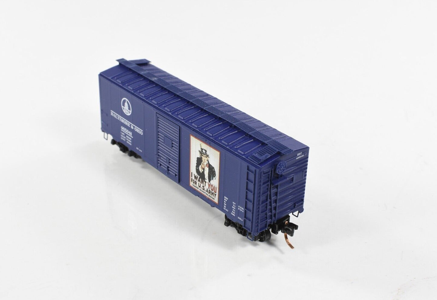 N Scale *UNCLE SAM - I WANT YOU for US ARMY* Box Car, B&O 465041 - DELUXE 240171