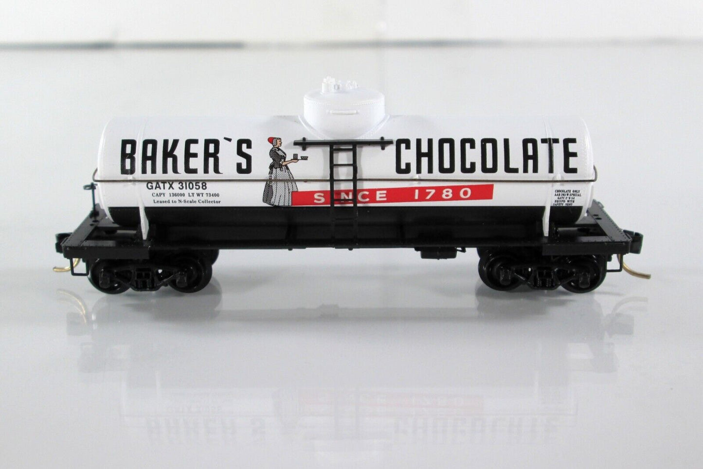 N Scale **BAKER'S CHOCOLATE** Tank Car, GATX 31058 - Micro Trains Special **RARE