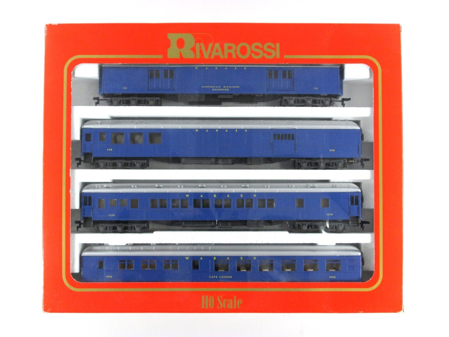HO Scale **WABASH** 1920s Heavyweight Passenger Car 4-Pack Set A -Rivarossi 6884