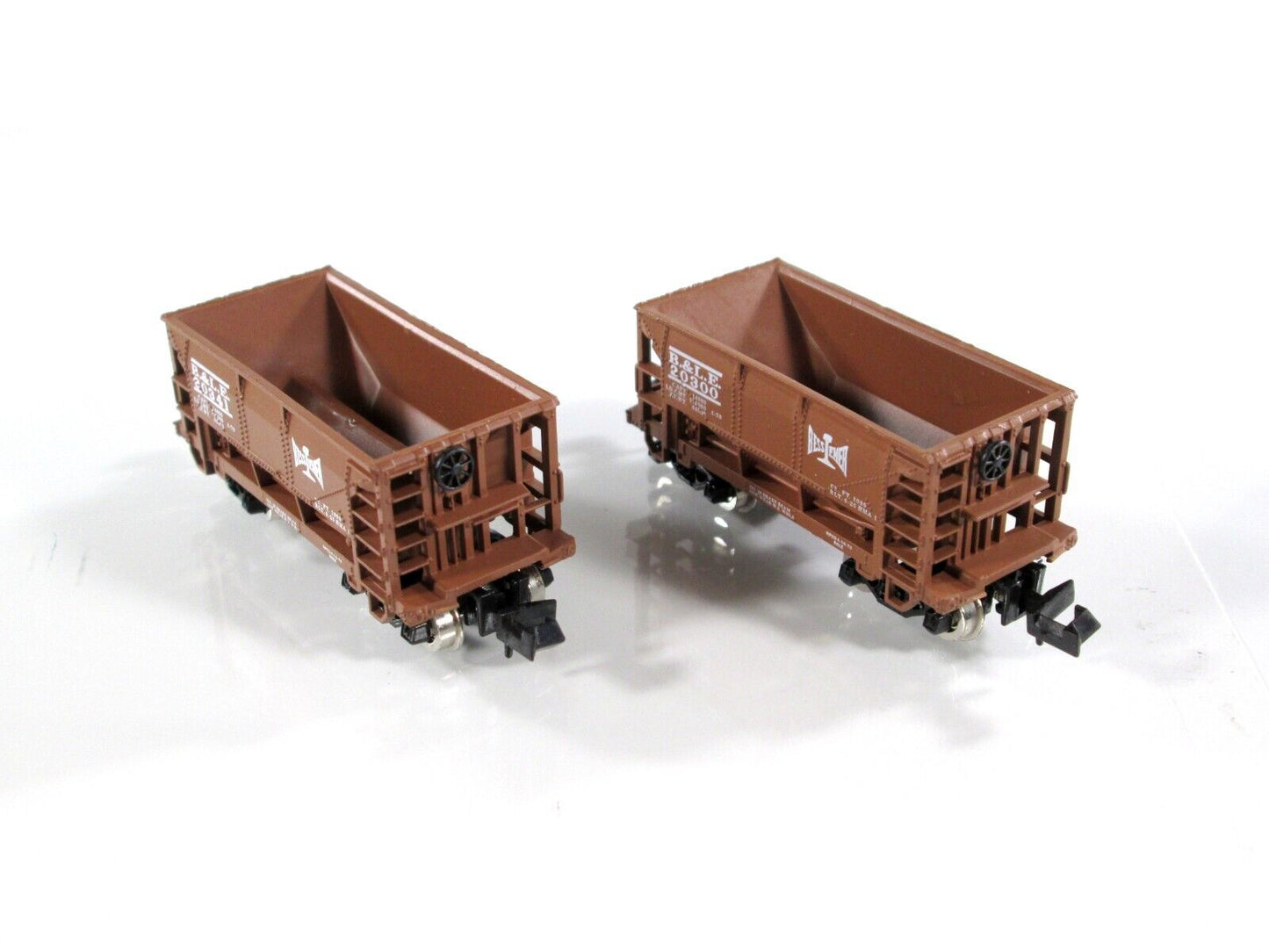 N Scale ***BESSEMER & LAKE ERIE*** Ore Car 2-Pack #20300, 20341 -- Minitrix 2869