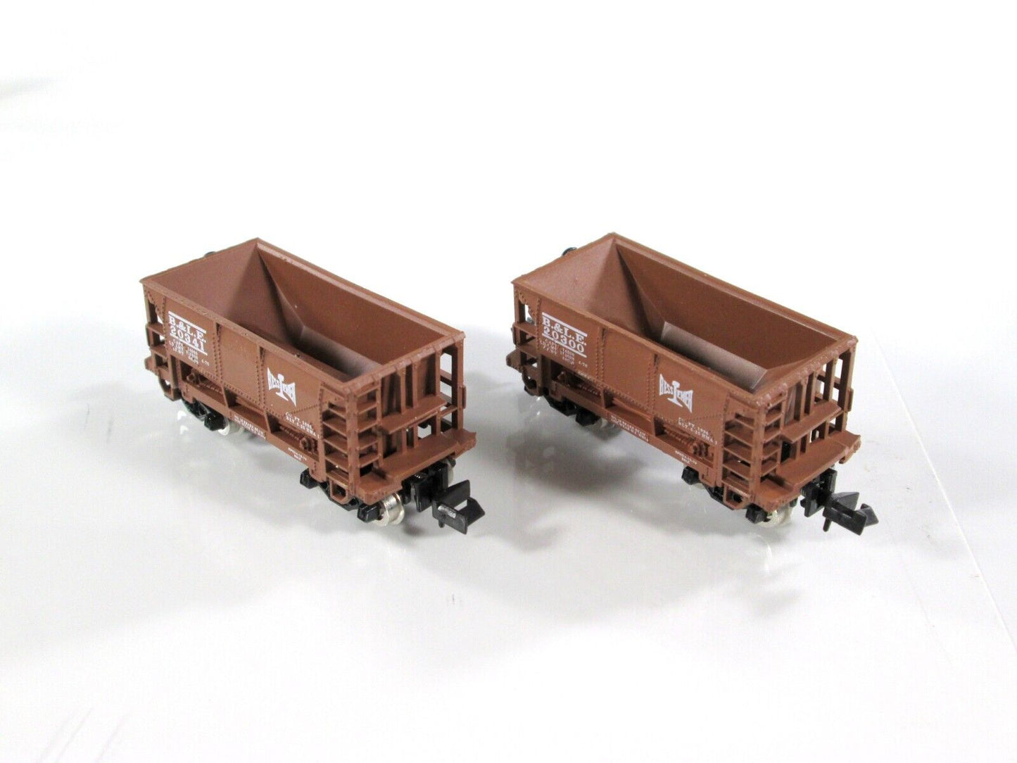 N Scale ***BESSEMER & LAKE ERIE*** Ore Car 2-Pack #20300, 20341 -- Minitrix 2869