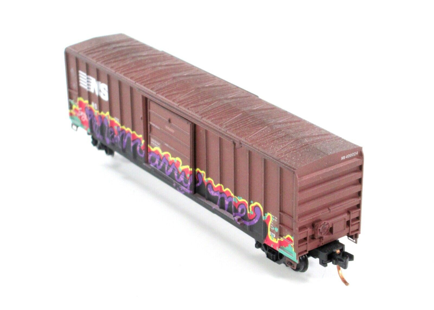 N Scale **NORFOLK SOUTHERN** *MARRY ME* Weathered Box Car -Micro Trains 02544731