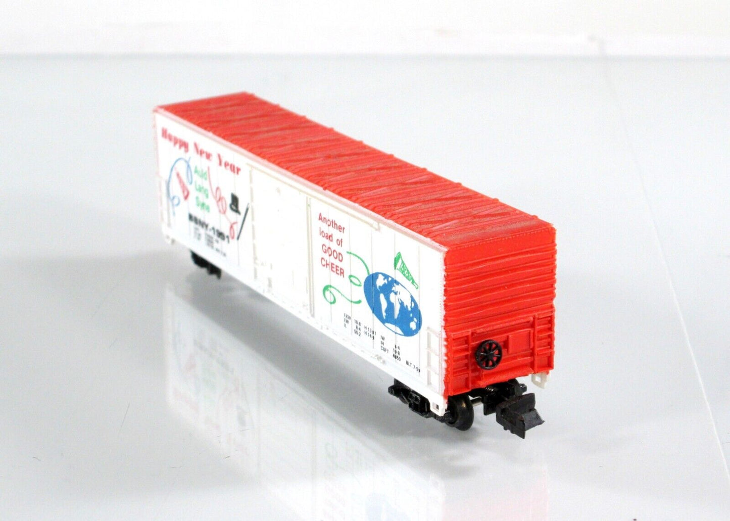 N Scale ***HAPPY NEW YEAR - Auld Lang Syne*** Box Car, BBNY 1991 -- Bev-Bel 2179