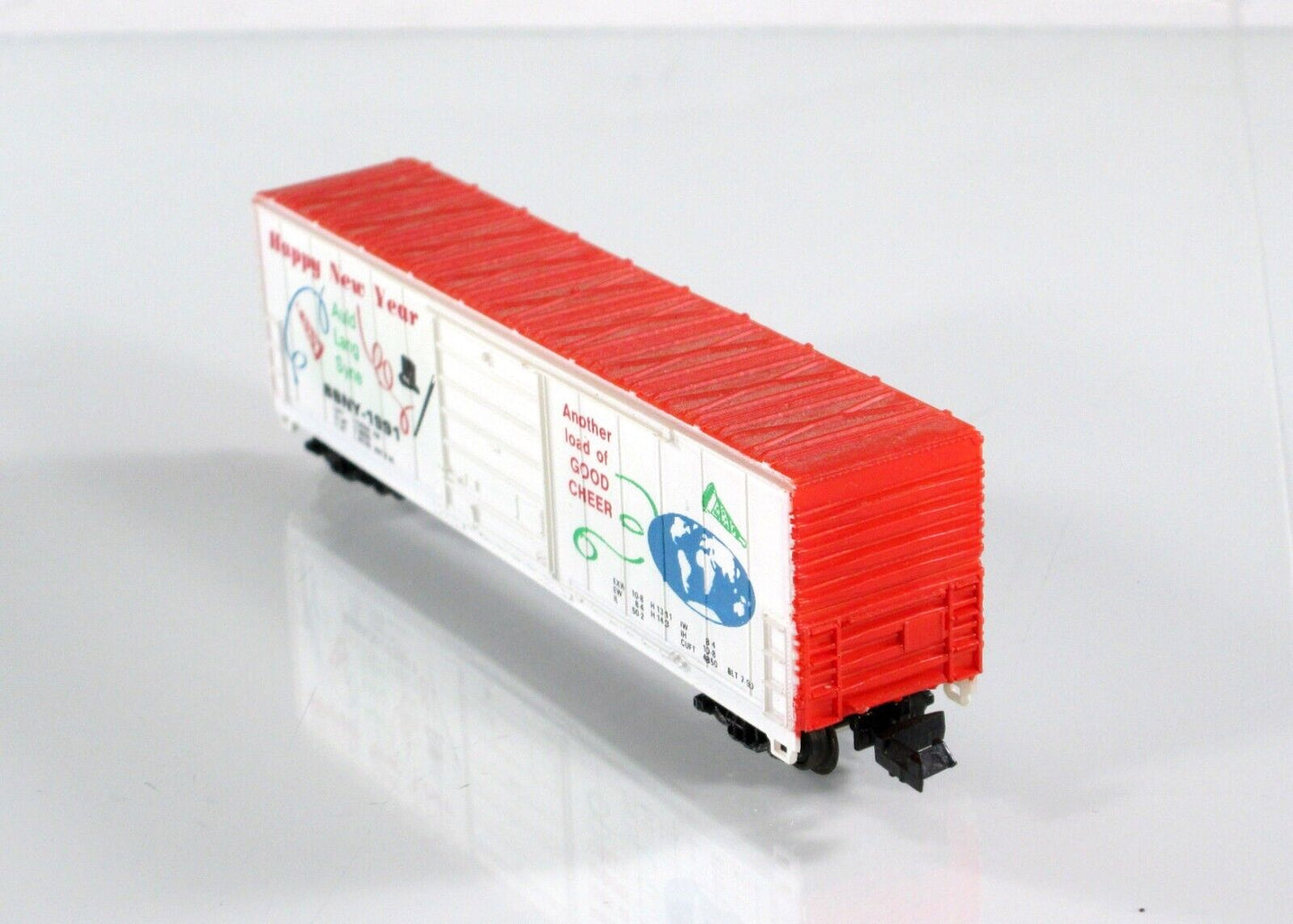 N Scale ***HAPPY NEW YEAR - Auld Lang Syne*** Box Car, BBNY 1991 -- Bev-Bel 2179