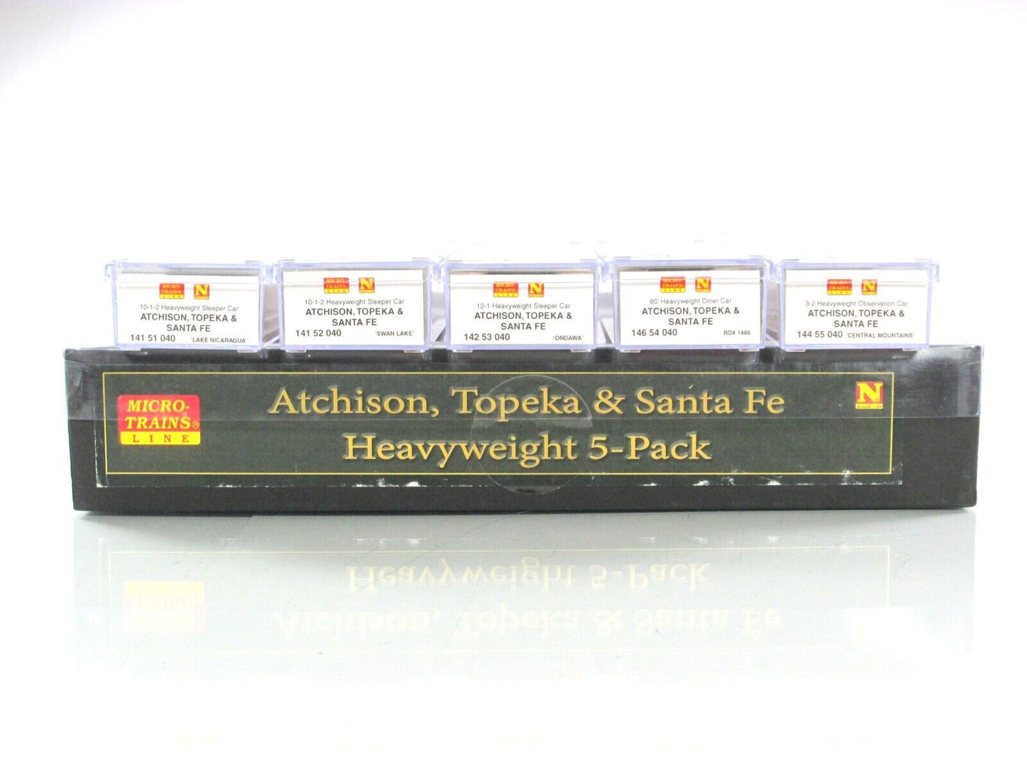 N Scale ***SANTA FE*** Heavyweight Passenger 5-Pack Set -- Micro Trains 99301590