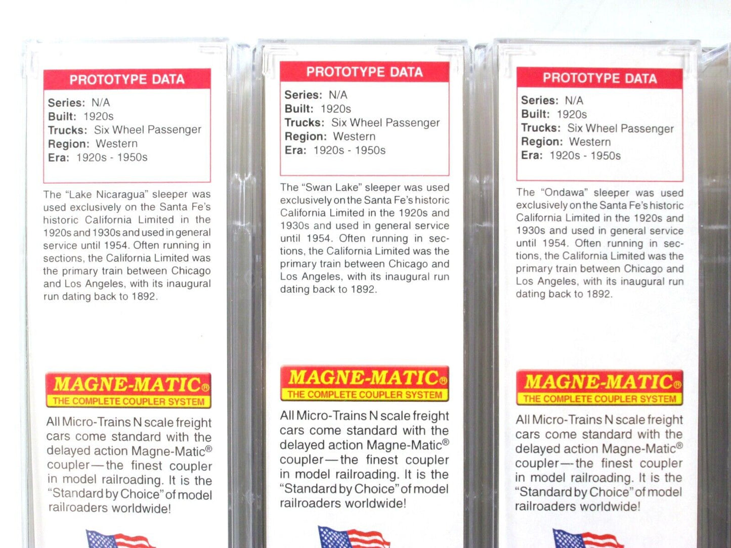 N Scale ***SANTA FE*** Heavyweight Passenger 5-Pack Set -- Micro Trains 99301590