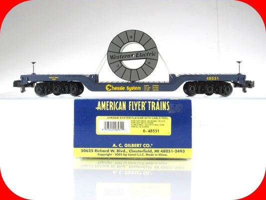 S Scale CHESSIE Heavyweight Depressed Flat Car w/ Load -- American Flyer 6-48531