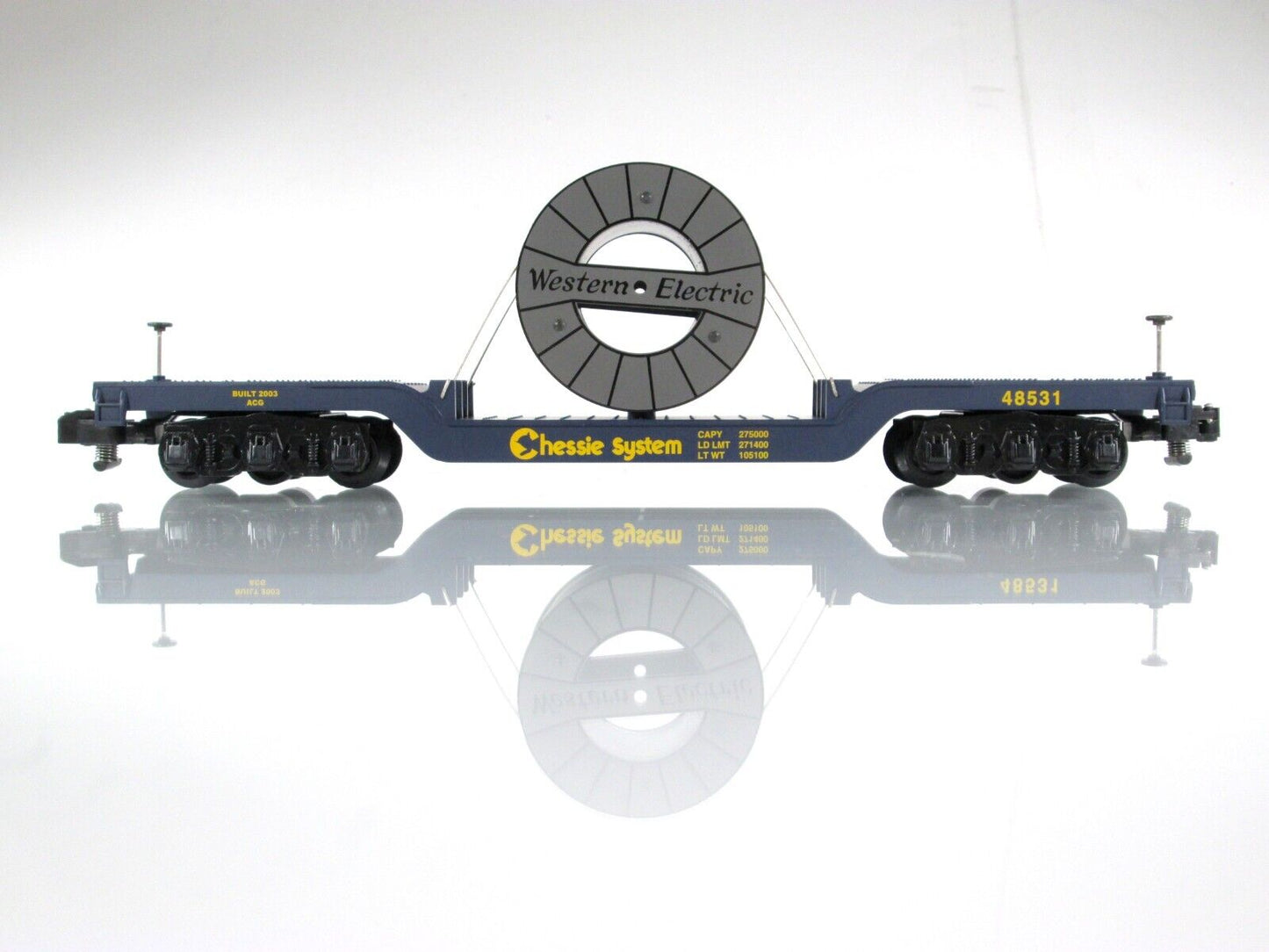 S Scale CHESSIE Heavyweight Depressed Flat Car w/ Load -- American Flyer 6-48531