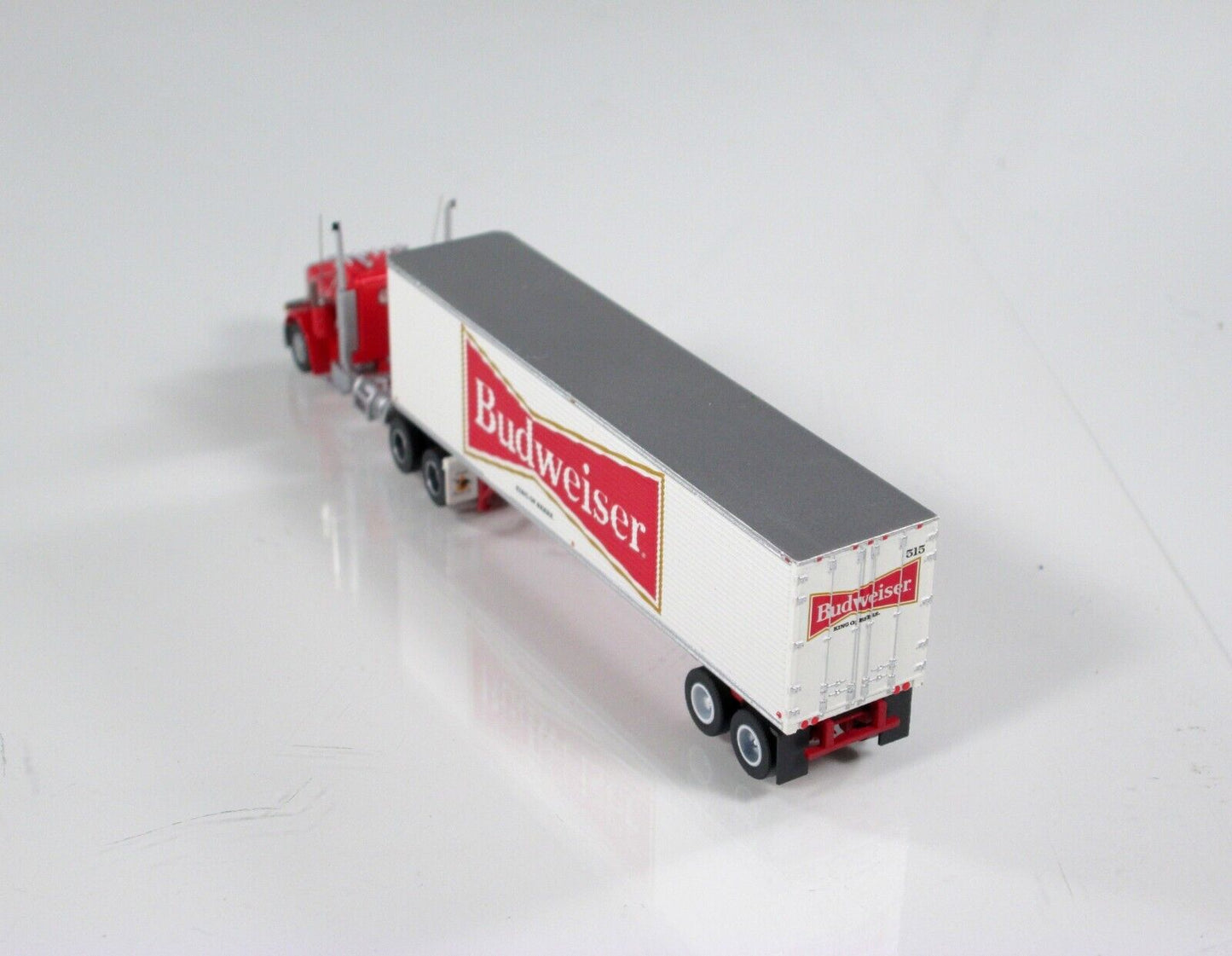 N Scale ***BUDWEISER*** Peterbilt 379,  Tractor & 40' Trailer -- Trainworx 57977