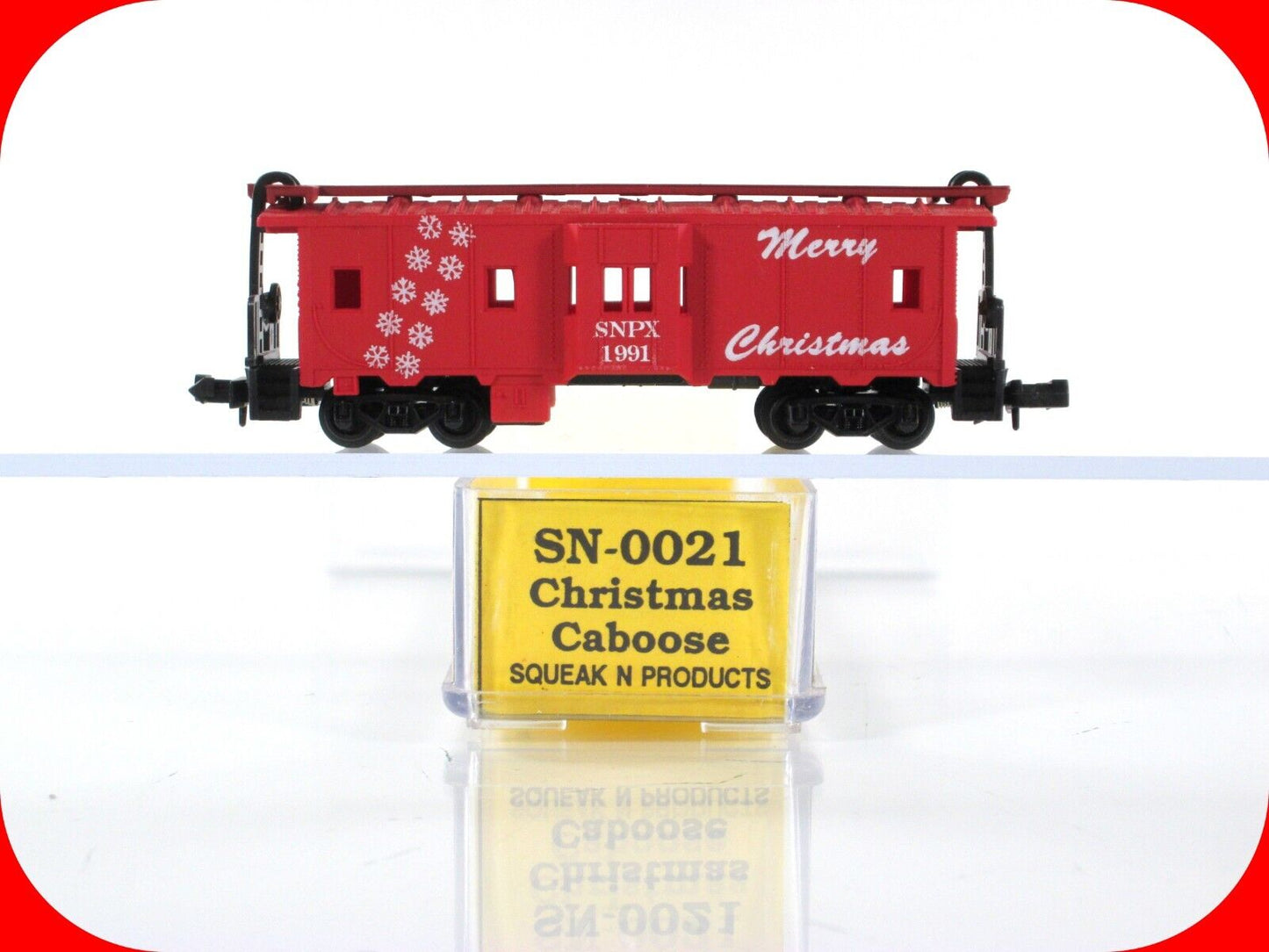 N Scale **MERRY CHRISTMAS** Bay Window Caboose 1991 - SQUEAK N Products **RARE**