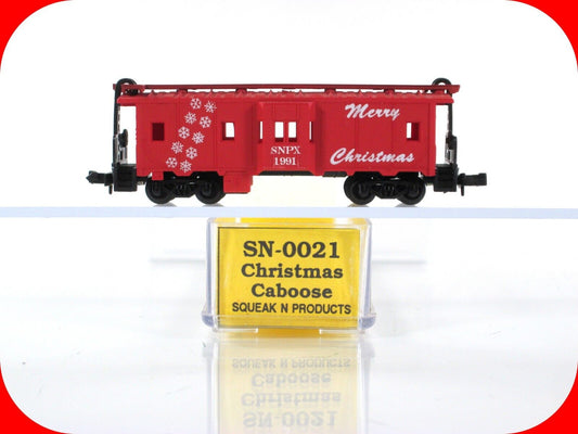 N Scale **MERRY CHRISTMAS** Bay Window Caboose 1991 - SQUEAK N Products **RARE**