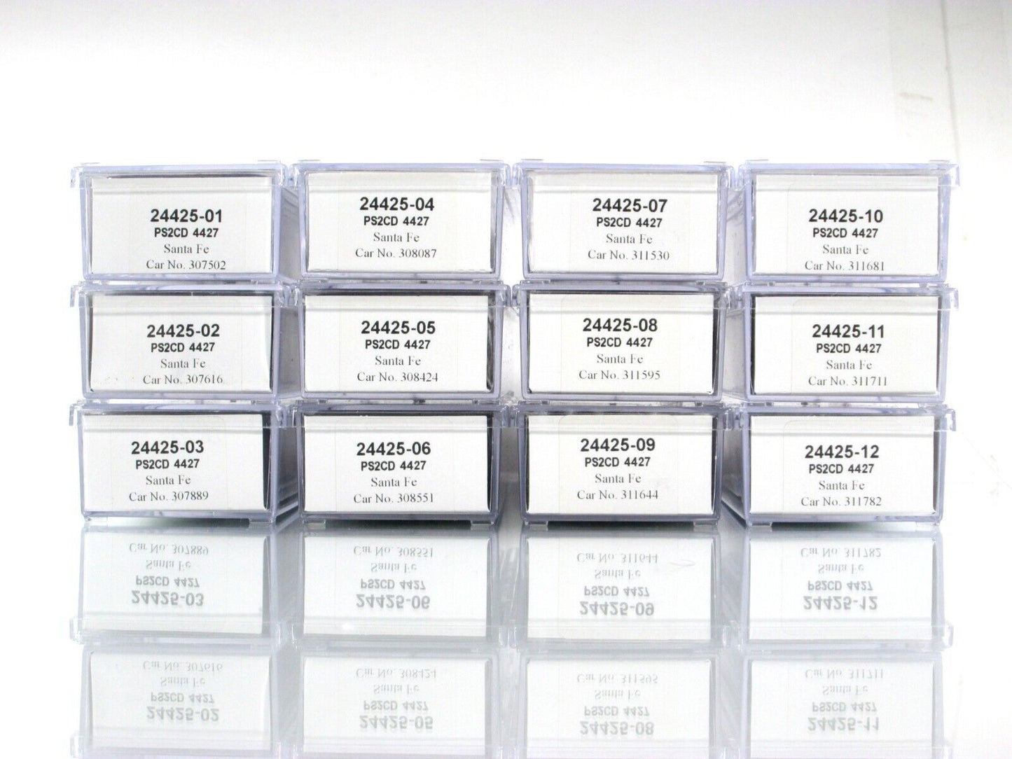 N Scale **SANTA FE** 3-Bay Covered Hopper 12-Car Set -TrainWorx FVM 24425 **RARE