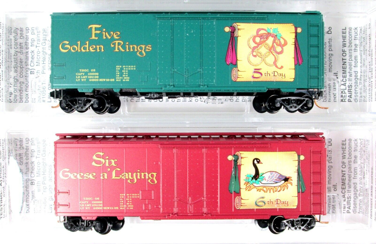 N Scale ***12 Days Of Christmas*** 40' Box Car COMPLETE Set ------- Micro Trains