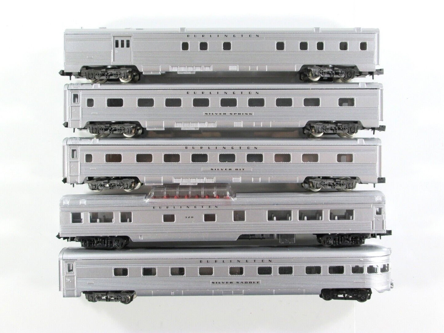 N Scale *BURLINGTON* Lightweight Corrugated Passenger 5-Car Set - Con-Cor 540005