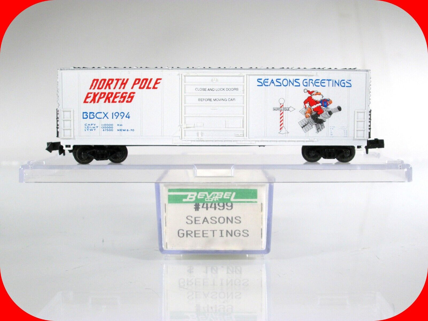 N Scale ***NORTH POLE EXPRESS*** SEASON'S GREETINGS Car 1994 - Bev-Bel ***RARE**