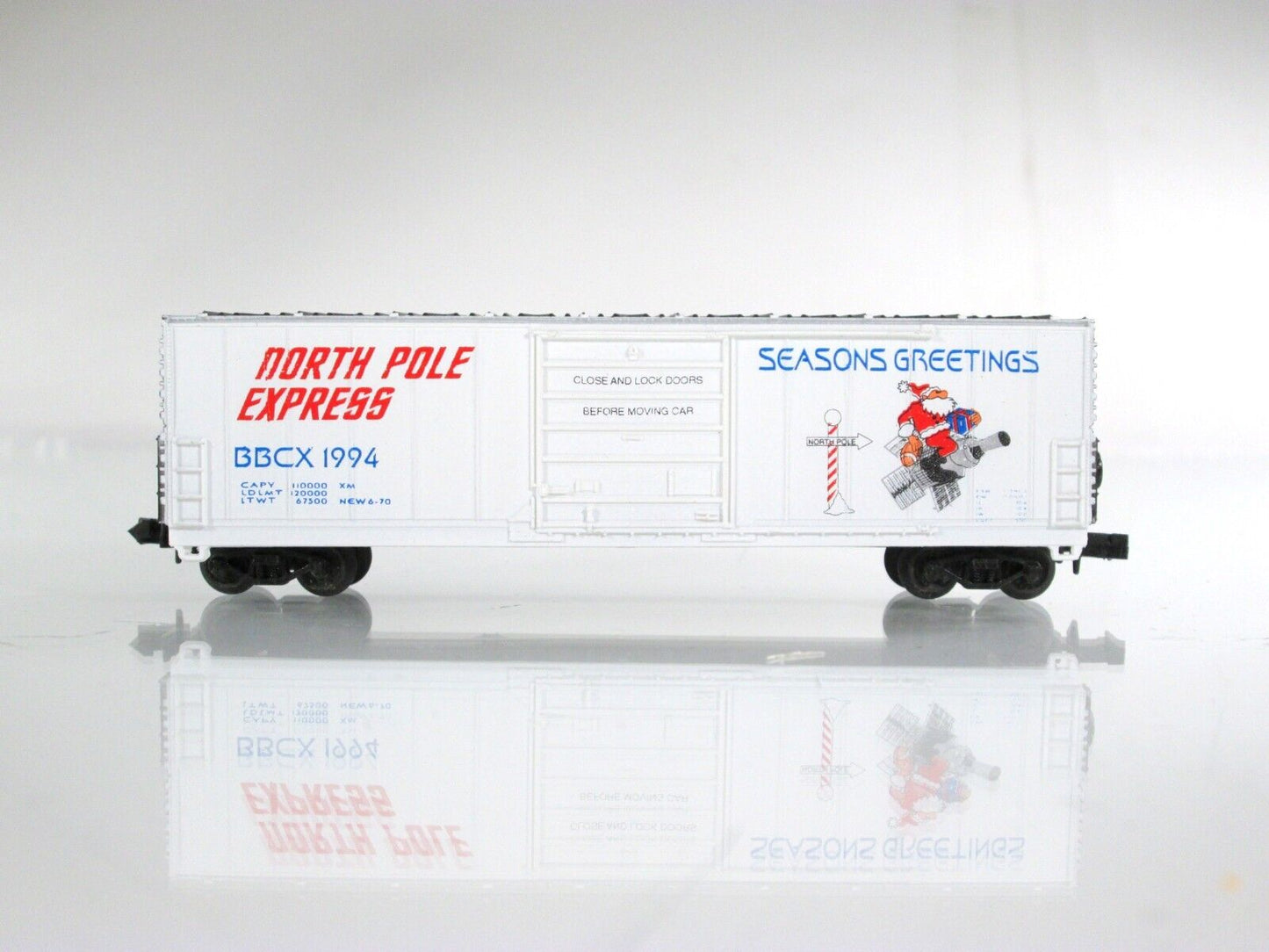 N Scale ***NORTH POLE EXPRESS*** SEASON'S GREETINGS Car 1994 - Bev-Bel ***RARE**