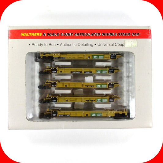 N SCALE **BURLINGTON NORTHERN / TTX** 5-Unit Well Car #72180 - Walthers 932-8104