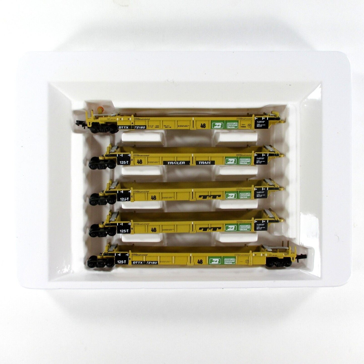 N SCALE **BURLINGTON NORTHERN / TTX** 5-Unit Well Car #72180 - Walthers 932-8104