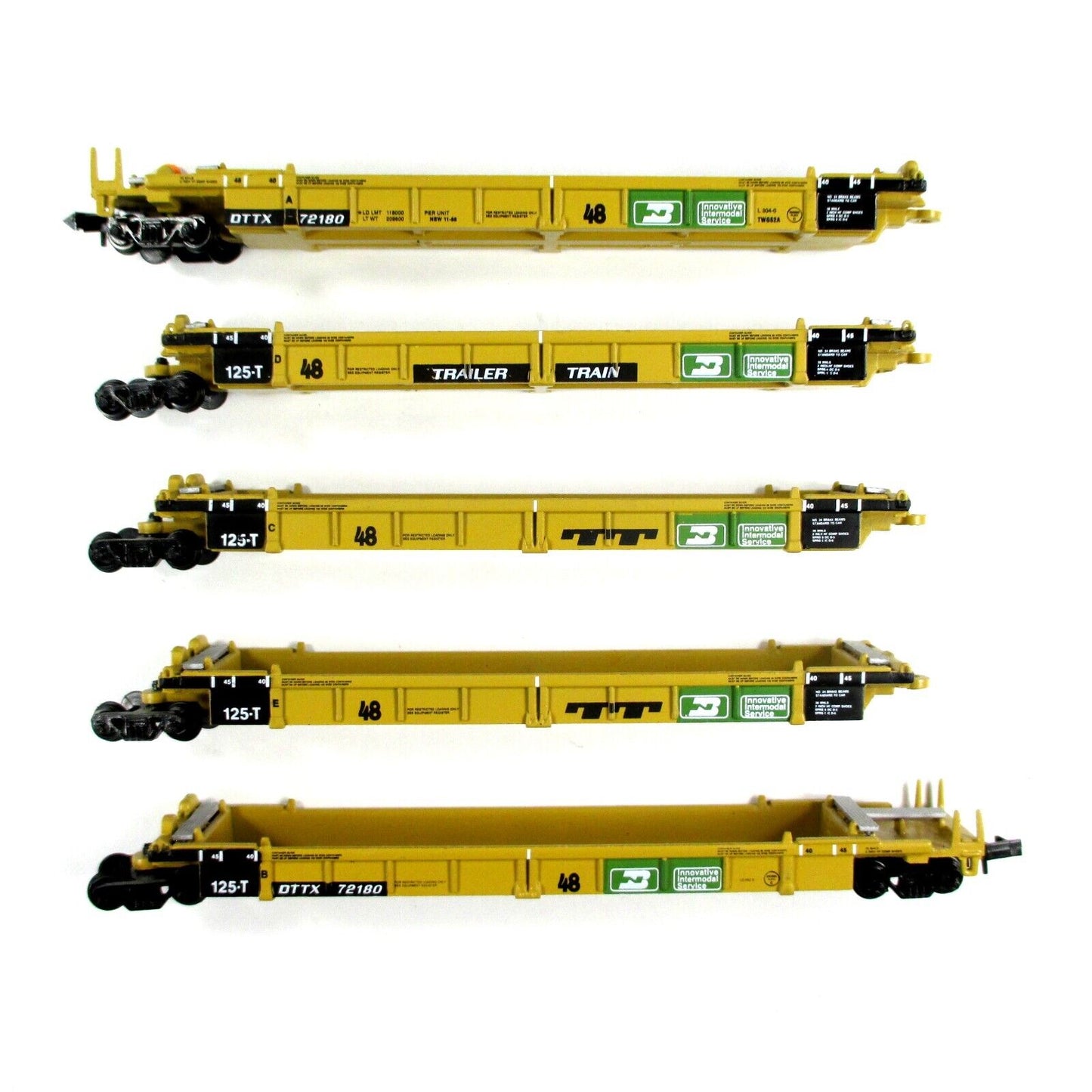 N SCALE **BURLINGTON NORTHERN / TTX** 5-Unit Well Car #72180 - Walthers 932-8104