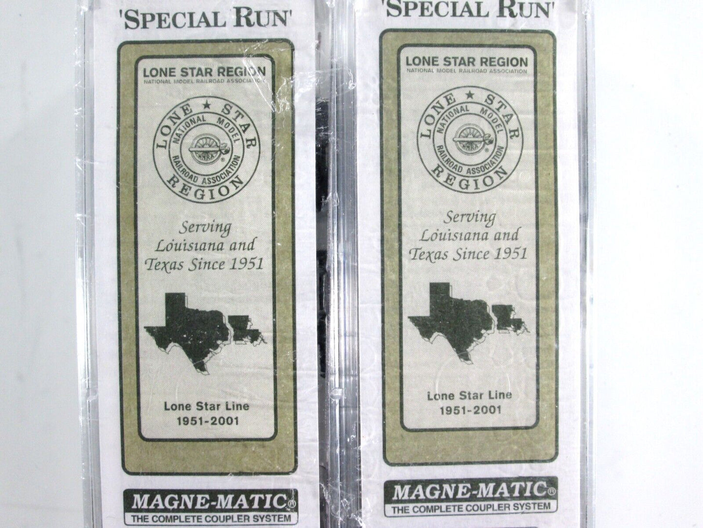 N Scale LONE STAR 50' Box Car 2-Pack Set - LSR 1951, 2001 - Micro Trains Special