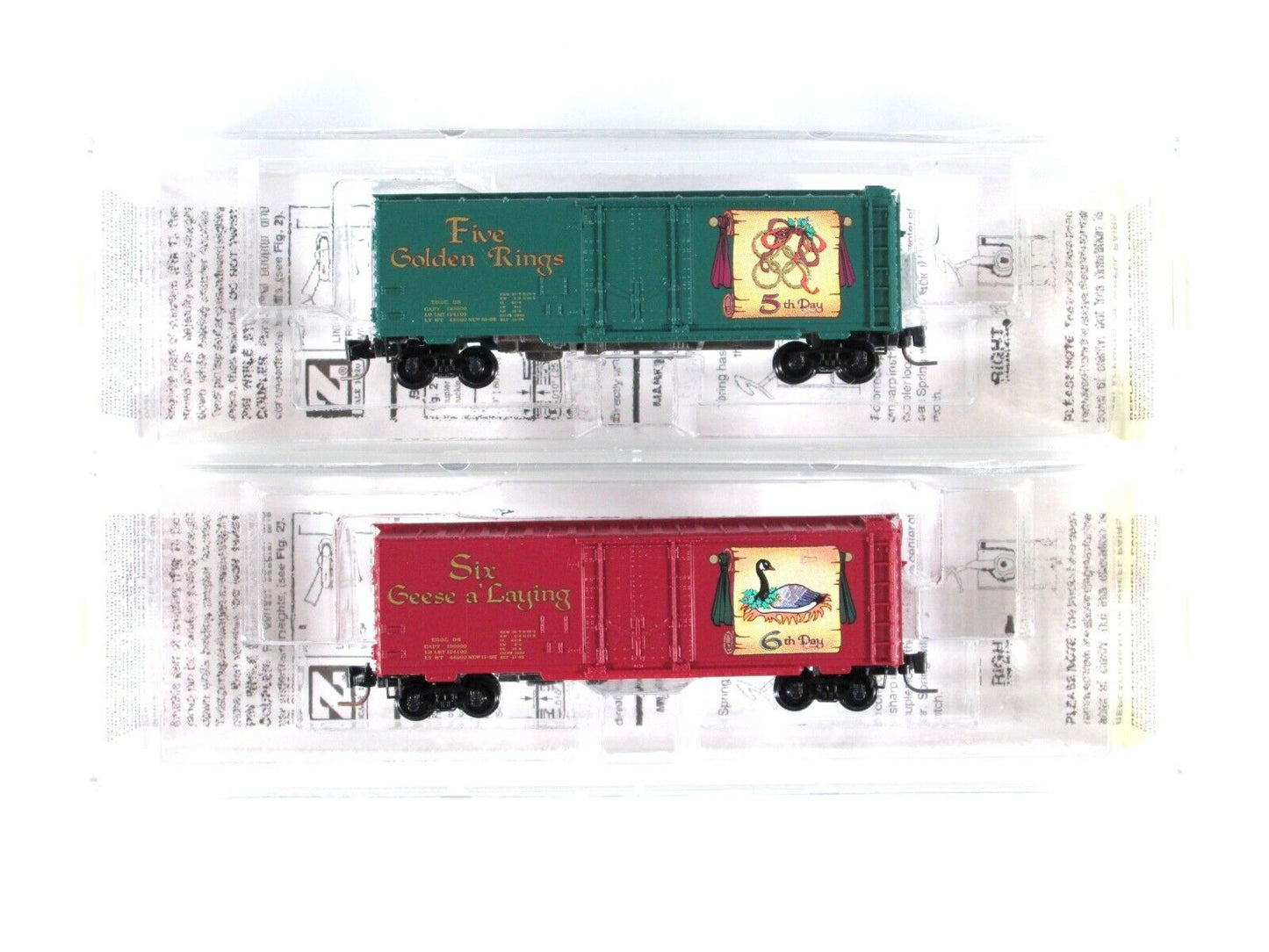 Z Scale ***12 Days Of Christmas*** 40' Box Car COMPLETE Set ------- Micro Trains