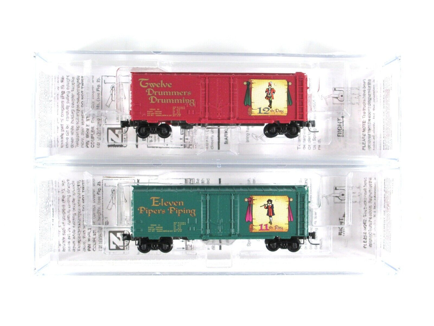 Z Scale ***12 Days Of Christmas*** 40' Box Car COMPLETE Set ------- Micro Trains