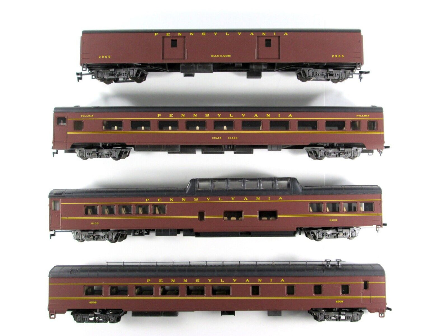 HO Scale *PENNSYLVANIA* 1930s Passenger 4-Car Set A -- Rivarossi 6958, Interiors