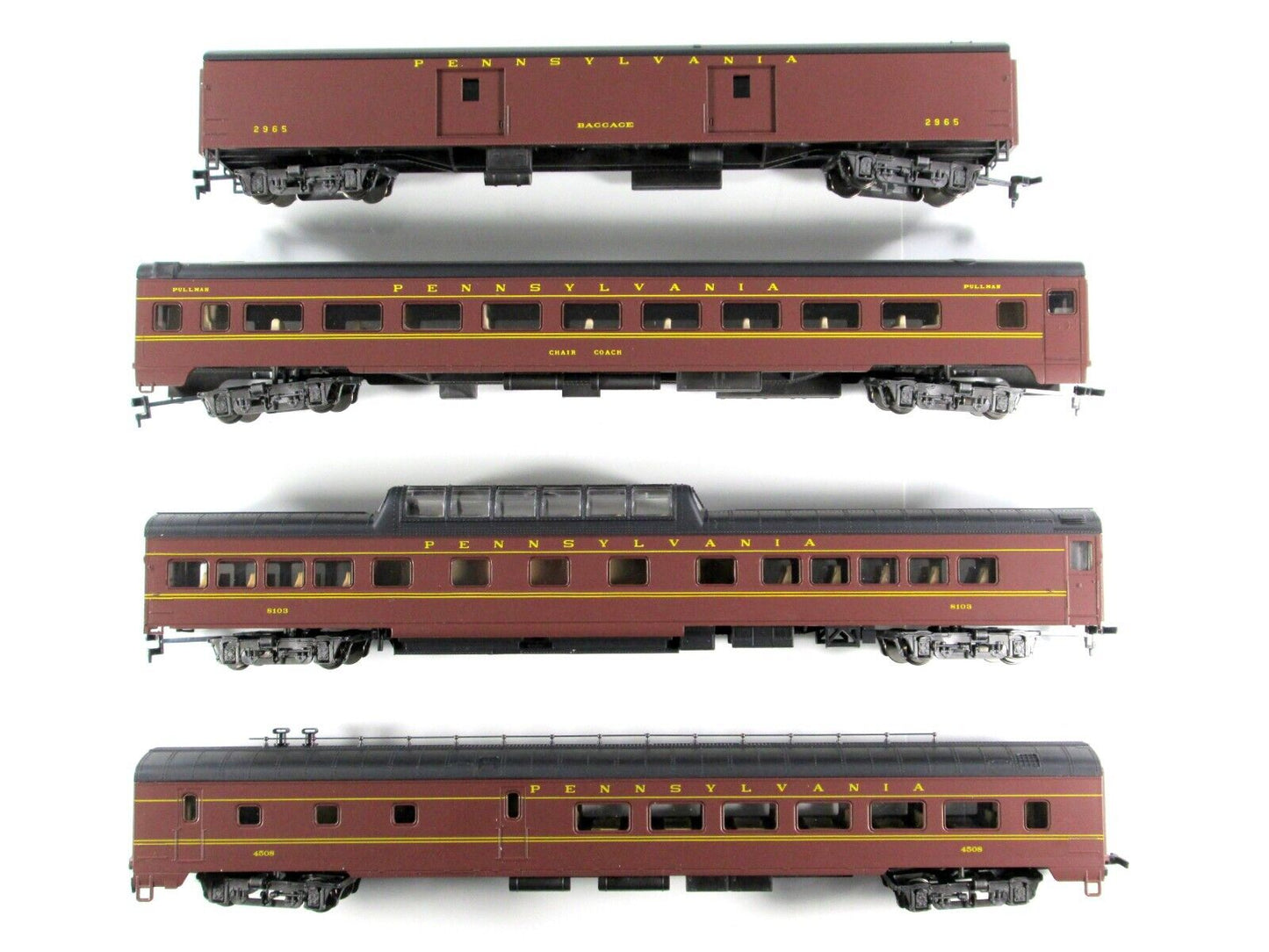 HO Scale *PENNSYLVANIA* 1930s Passenger 4-Car Set A -- Rivarossi 6958, Interiors