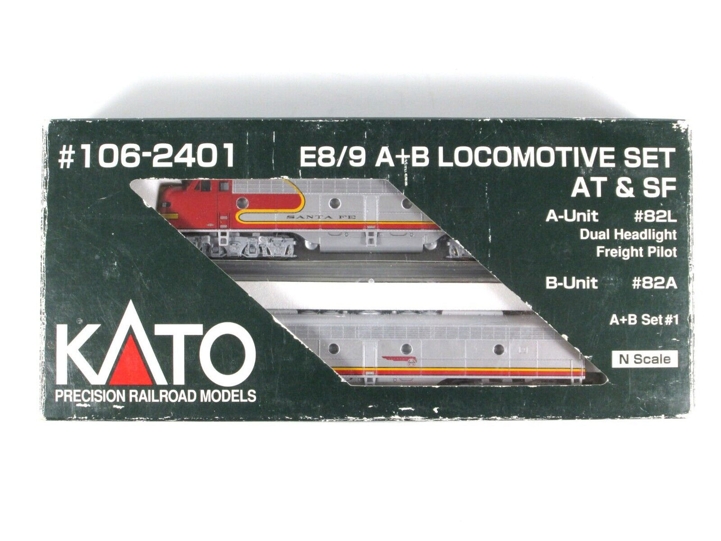 N Scale **SANTA FE** E8/9 AB Locomotive Set, #82 - Kato 106-2401, DCC Rdy